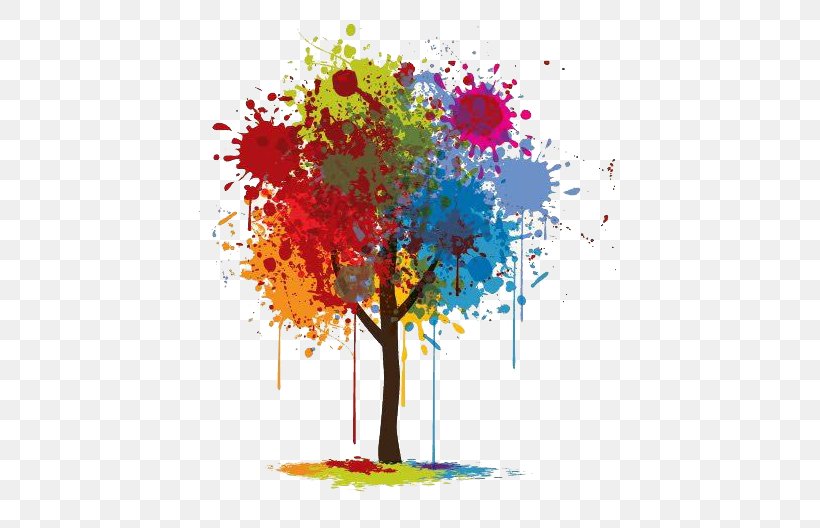 Graphic Design Tree Graphic Arts, PNG, 489x528px, Tree, Abstract Art, Acrylic Paint, Art, Branch Download Free