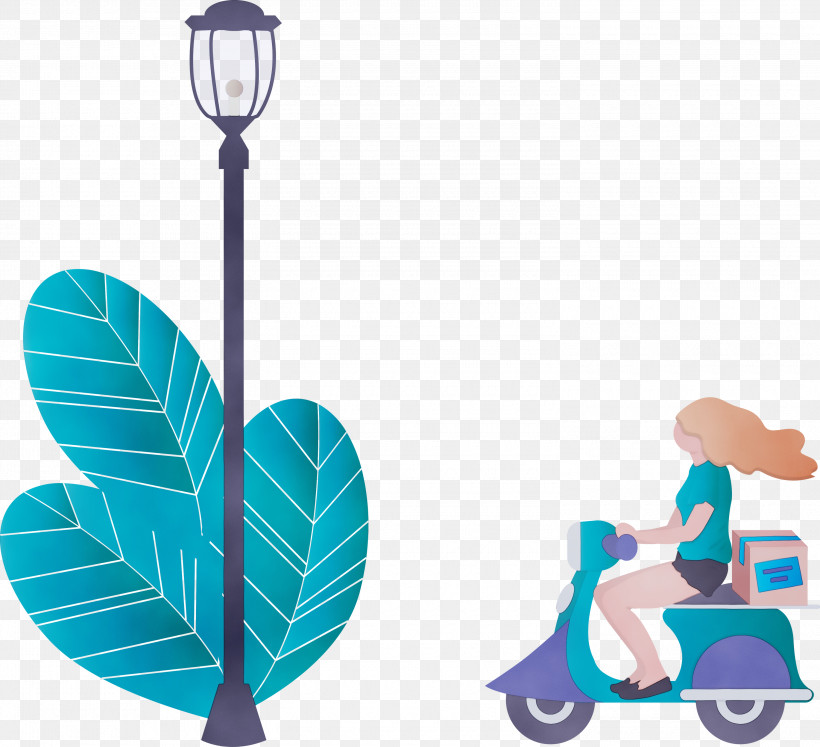 Turquoise Vehicle Kick Scooter Wheel, PNG, 3000x2736px, Street Light, Delivery, Girl, Kick Scooter, Motorcycle Download Free