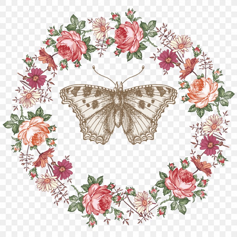 Butterfly Drawing Illustration, PNG, 1500x1500px, Wedding Invitation, Butterfly, Cut Flowers, Drawing, Flora Download Free