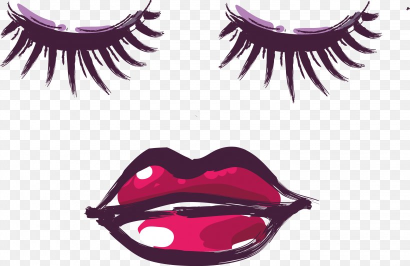 Eyelash Lipstick, PNG, 2840x1843px, Watercolor, Cartoon, Flower, Frame, Heart Download Free