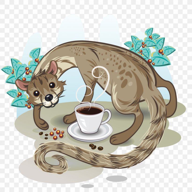 Kopi Luwak Coffee Cafe Asian Palm Civet, PNG, 1024x1024px, Kopi Luwak, Asian Palm Civet, Cafe, Carnivoran, Cat Download Free