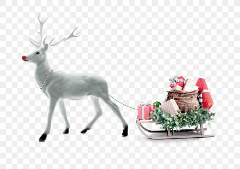 Rudolph Reindeer Santa Claus Christmas, PNG, 2814x1977px, Rudolph, Antler, Christmas, Christmas Ornament, Decal Download Free