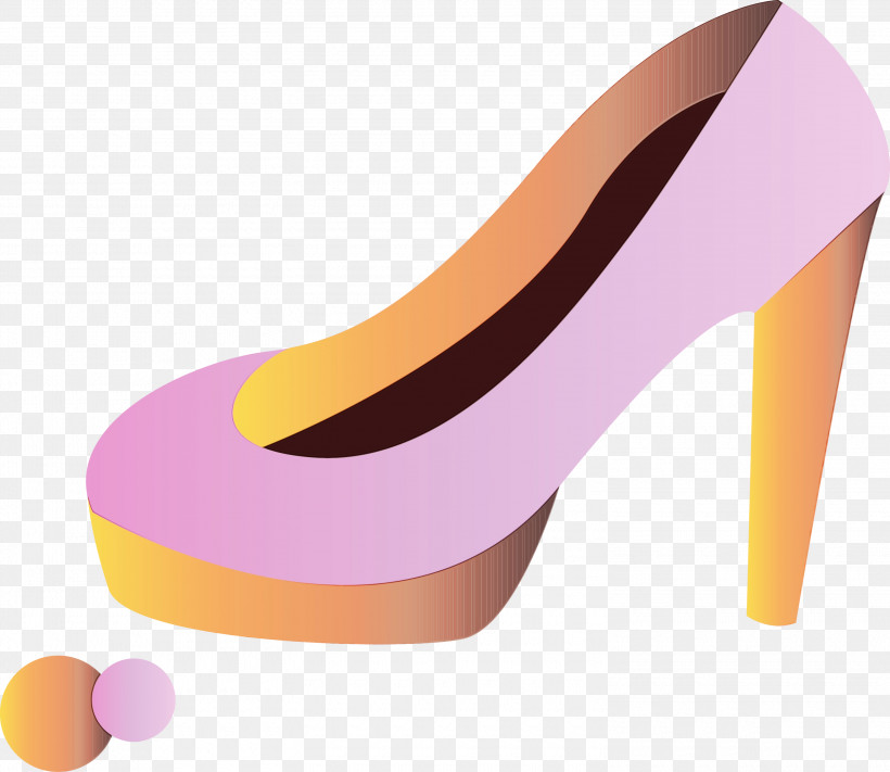 Shoe High-heeled Shoe Pink M Font Footwear, PNG, 3000x2602px, Watercolor, Footwear, Highheeled Shoe, Paint, Pink M Download Free