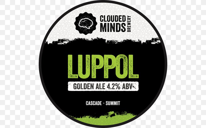 Beer Clouded Minds Brewery Logo Font, PNG, 512x512px, Beer, Brand, Brewery, Common Hop, Green Download Free