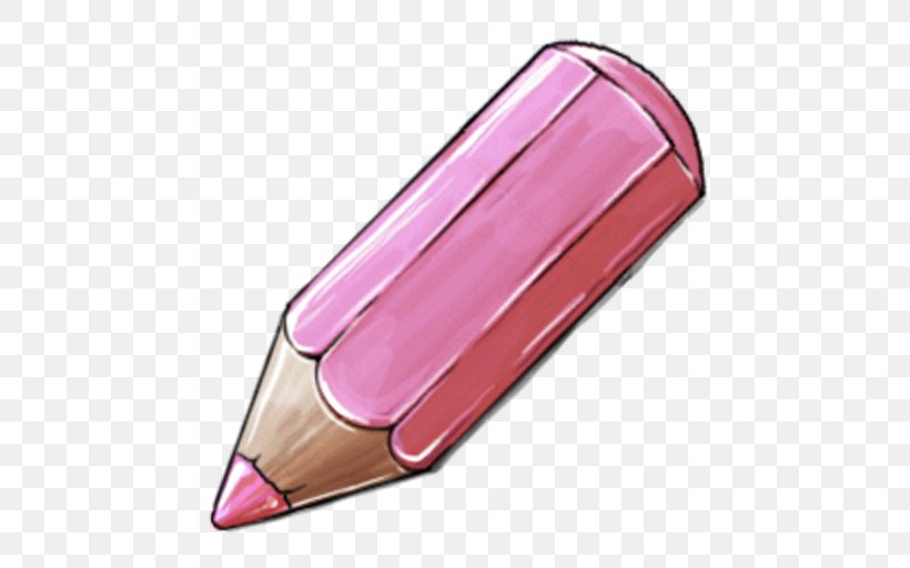 Colored Pencil Icon, PNG, 512x512px, Pencil, Colored Pencil, Drawing, Eraser, Magenta Download Free
