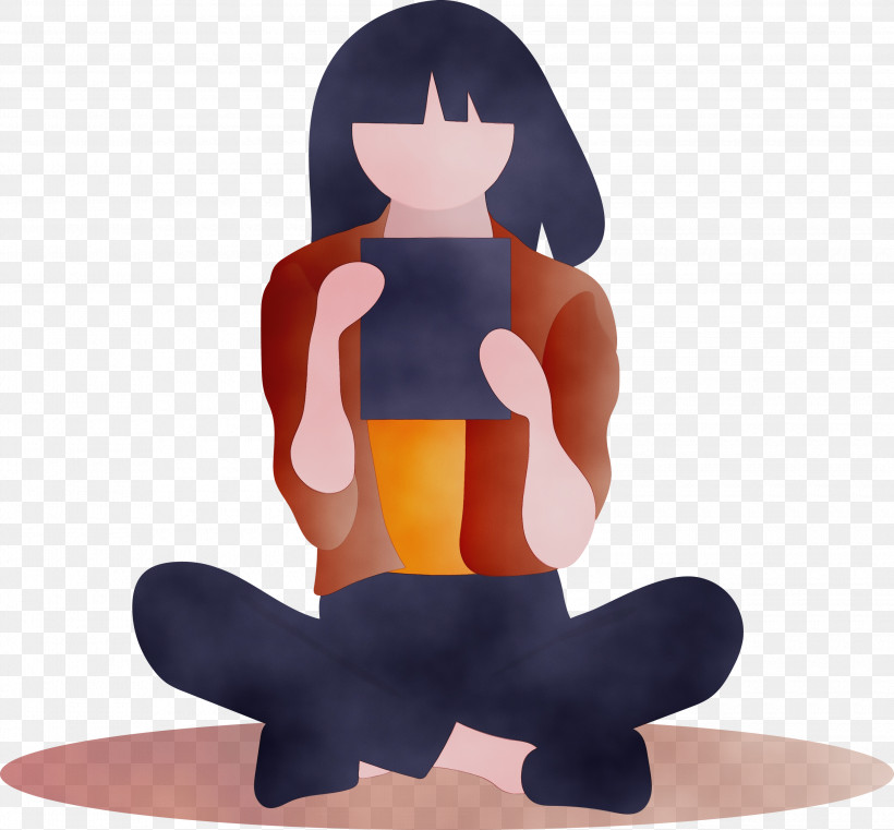 Figurine Cartoon Toy Action Figure Sitting, PNG, 3000x2785px, Reading Girl, Action Figure, Animation, Cartoon, Figurine Download Free