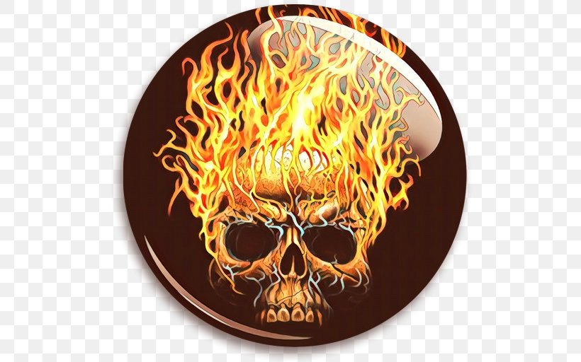 Skull Cartoon, PNG, 512x512px, Cartoon, Bone, Decal, Fire, Flame Download Free