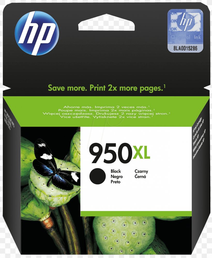 Hewlett-Packard Ink Cartridge Officejet HP 950XL High Yield, PNG, 1282x1560px, Hewlettpackard, Black, Brand, Color Printing, Green Download Free