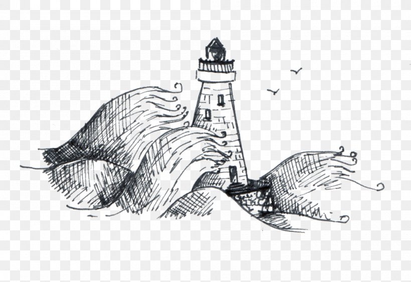 Drawing Sketch Tower Lighthouse Line Art, PNG, 1000x687px, Drawing, Bird, Blackandwhite, Coloring Book, Lighthouse Download Free