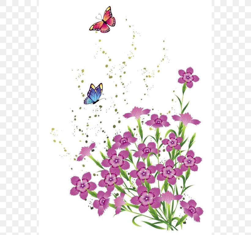 Floral Design Butterfly Flower Clip Art, PNG, 565x768px, Floral Design, Art, Branch, Butterfly, Drawing Download Free