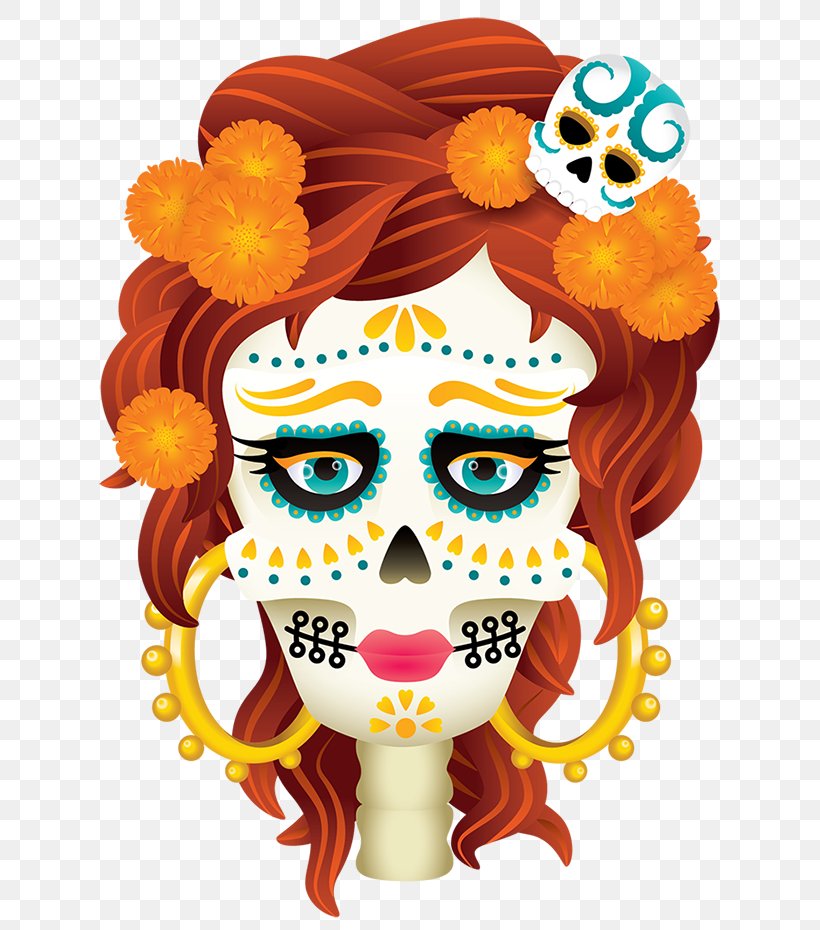 La Calavera Catrina Day Of The Dead Skull, PNG, 700x930px, Calavera, Art, Bone, Candle, Cartoon Download Free