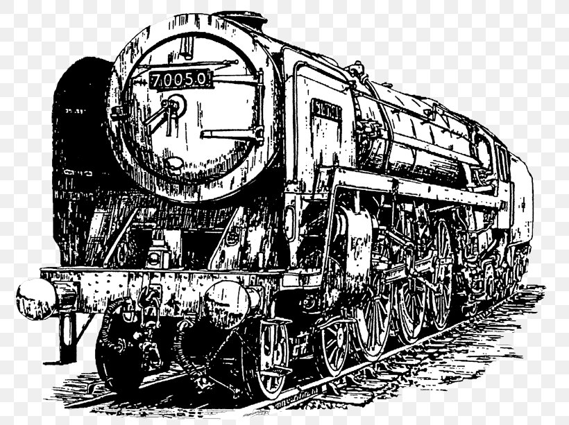 Rail Transport Train Steam Engine Steam Locomotive, PNG, 800x613px, Rail Transport, Auto Part, Black And White, Electric Locomotive, Engine Download Free