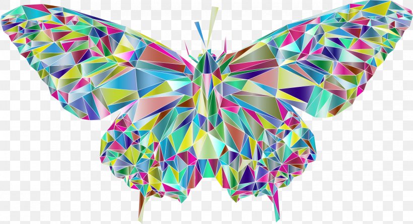Butterfly Insect Low Poly Clip Art, PNG, 2268x1236px, Butterfly, Butterflies And Moths, Insect, Invertebrate, Low Poly Download Free