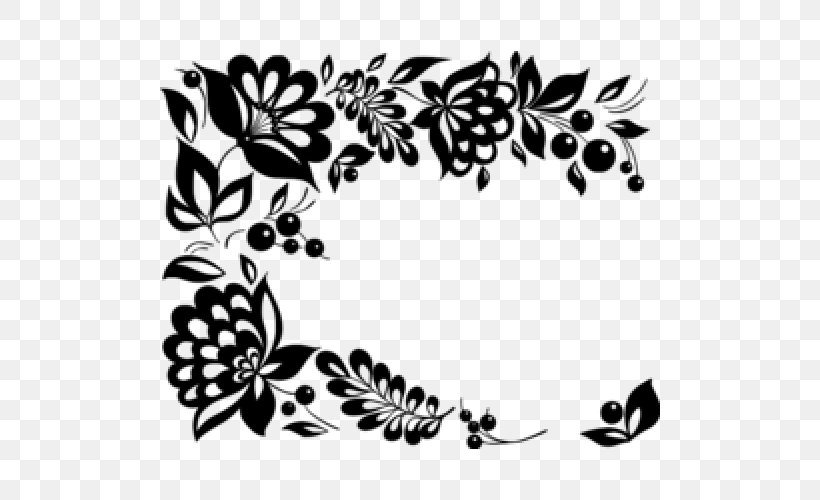 Floral Design Royalty-free Black And White, PNG, 500x500px, Floral Design, Black, Black And White, Branch, Butterfly Download Free