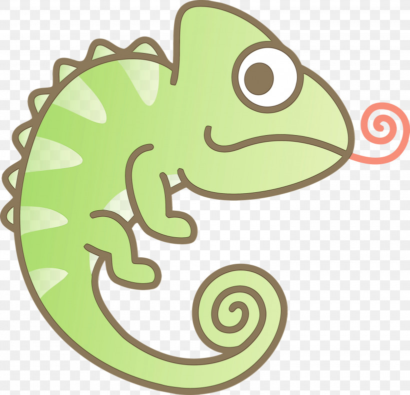 Green Lizard Chameleon Cartoon Reptile, PNG, 3000x2887px, Chameleon, Cartoon, Cartoon Chameleon, Cute Chameleon, Gecko Download Free