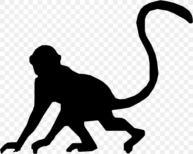 Silhouette Monkey Clip Art, PNG, 951x763px, Silhouette, Animal Figure, Art, Black, Black And White Download Free