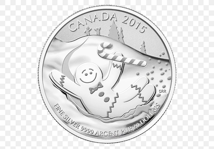 Silver Coin Royal Canadian Mint Silver Coin Canada, PNG, 570x570px, Coin, Black And White, Canada, Canadian Dollar, Commemorative Coin Download Free
