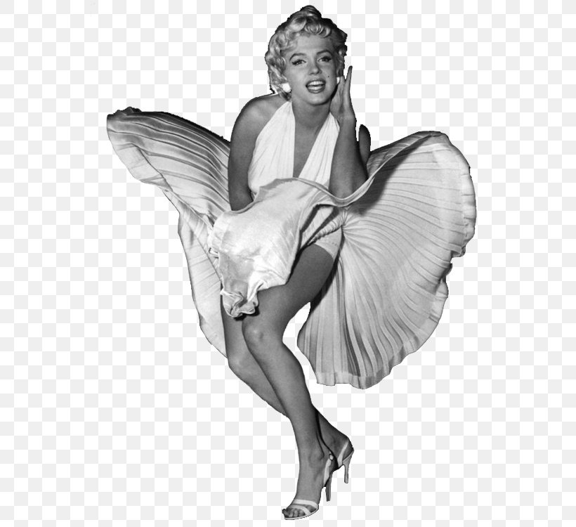 White Dress Of Marilyn Monroe Clip Art, PNG, 750x750px, White Dress Of Marilyn Monroe, Art, Black And White, Celebrity, Dancer Download Free