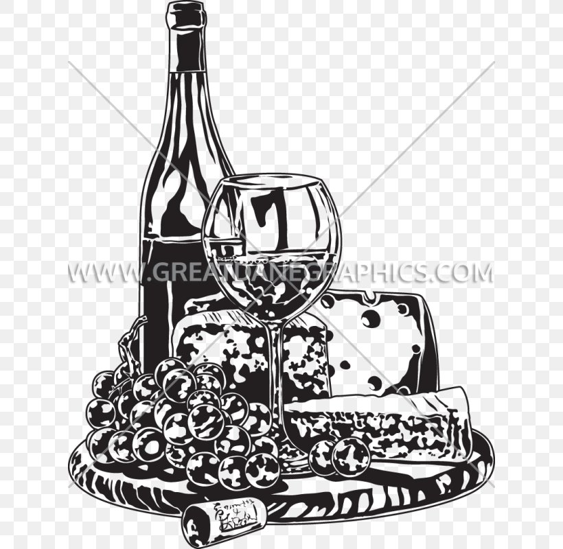 Wine Clip Art Image Glass Bottle Cheese, PNG, 622x800px, Wine, Alcoholic Beverages, Black And White, Bottle, Cheese Download Free