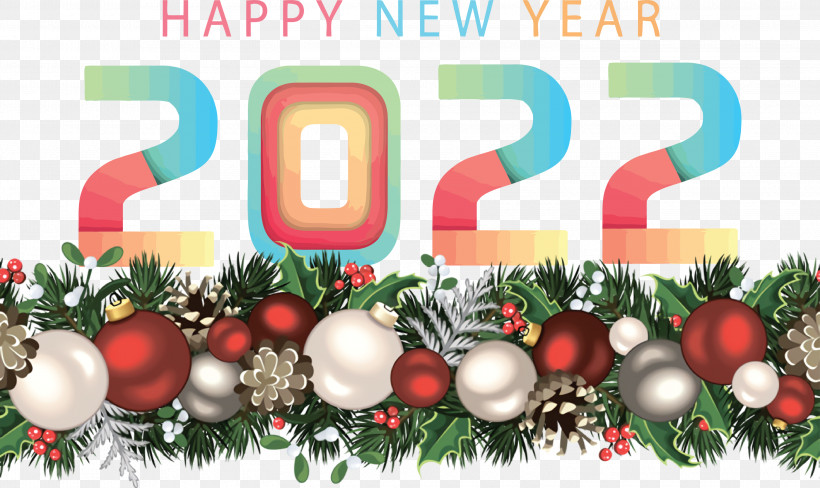 2022 Happy New Year 2022 New Year 2022, PNG, 3000x1788px, Christmas Day, Bauble, Christmas Decoration, Christmas Tree, Garland Download Free