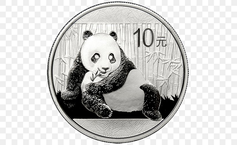 Giant Panda Chinese Silver Panda Chinese Gold Panda Silver Coin, PNG, 500x500px, Giant Panda, Bear, Black And White, Bullion Coin, Canadian Gold Maple Leaf Download Free