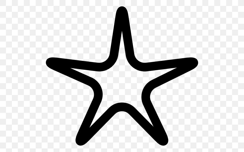 Five-pointed Star Symbol Shape, PNG, 512x512px, Fivepointed Star, Black And White, Icon Design, Point, Shape Download Free