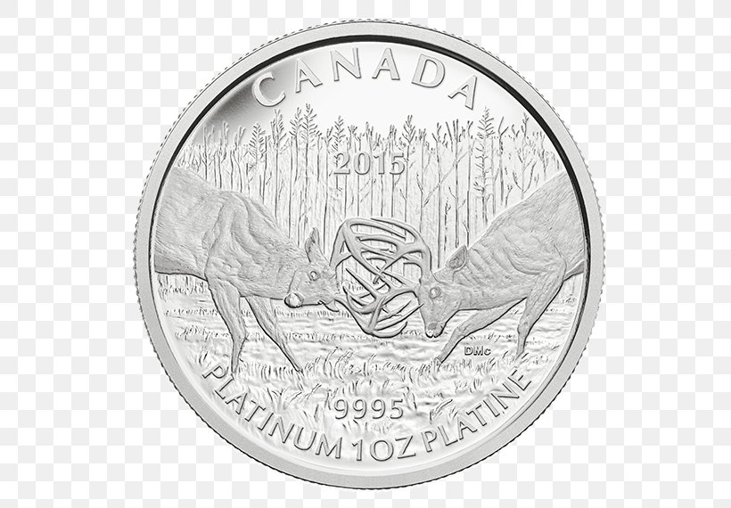 Platinum Coin Silver Proof Coinage Gold, PNG, 570x570px, Coin, Black And White, Bullion Coin, Canadian Gold Maple Leaf, Commemorative Coin Download Free