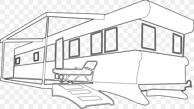 Mobile Home Campervan Park Clip Art Caravan Campervans, PNG, 5555x3128px, Mobile Home, Architecture, Area, Artwork, Black And White Download Free