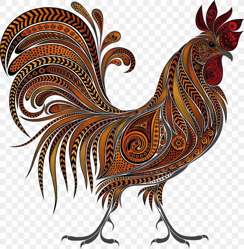 Rooster Chinese New Year Royalty-free, PNG, 3434x3500px, Rooster, Art, Beak, Bird, Chicken Download Free