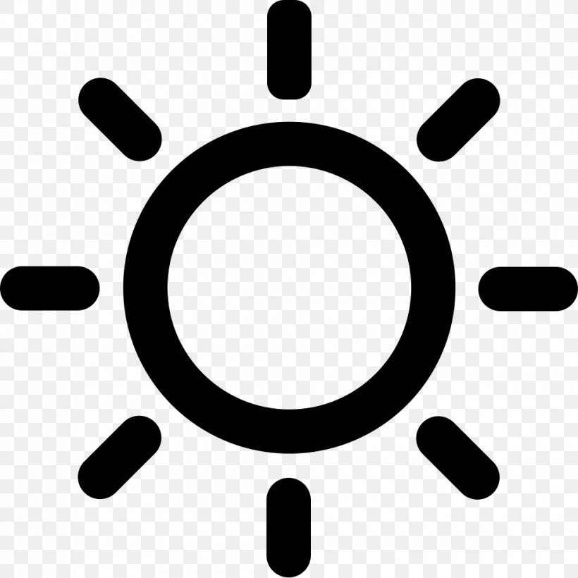 Sunlight Symbol, PNG, 980x981px, Sunlight, Area, Black And White, Monochrome Photography, Point Download Free
