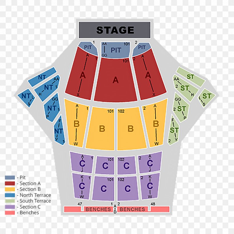 The Greek Theatre Flicker World Tour Theater Seating Plan, PNG