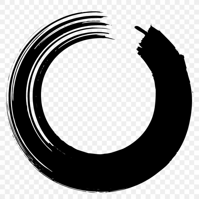 Circle, PNG, 1000x1000px, Ink, Black, Black And White, Calligraphy, Ink Wash Painting Download Free