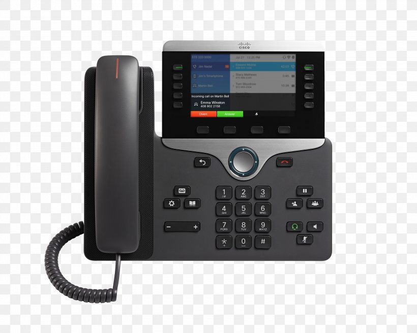 VoIP Phone Telephone Session Initiation Protocol Voice Over IP Cisco Unified Communications Manager, PNG, 3000x2400px, Voip Phone, Answering Machine, Cisco Systems, Communication, Corded Phone Download Free