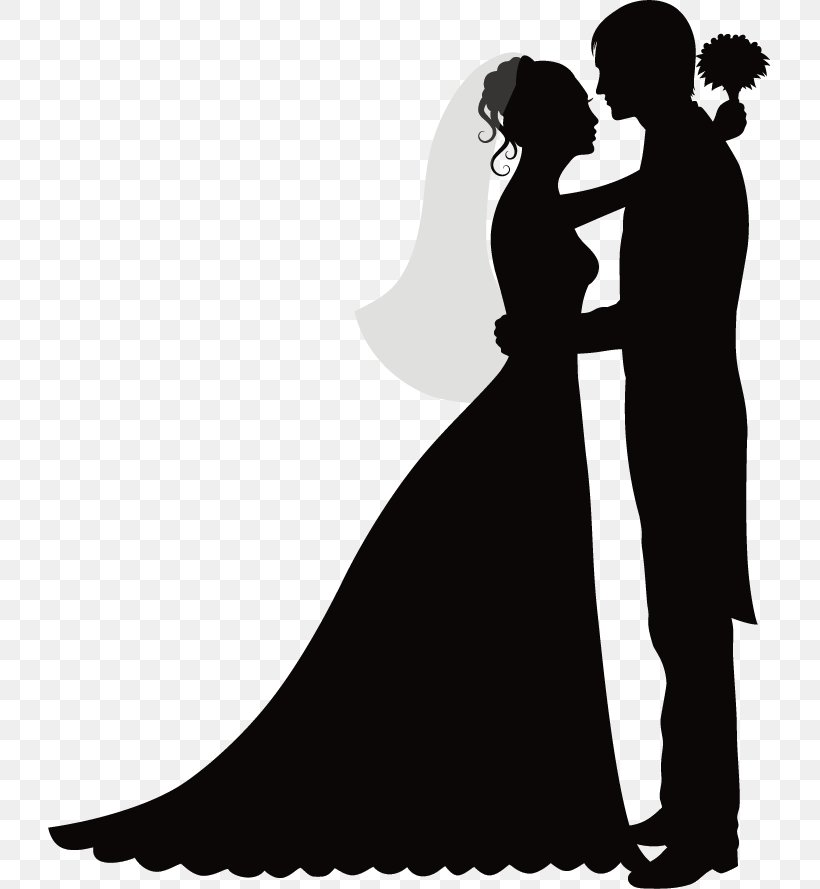 Wedding Invitation Bridegroom Silhouette, PNG, 723x889px, Wedding Invitation, Black And White, Bridal Shower, Bride, Bridegroom Download Free