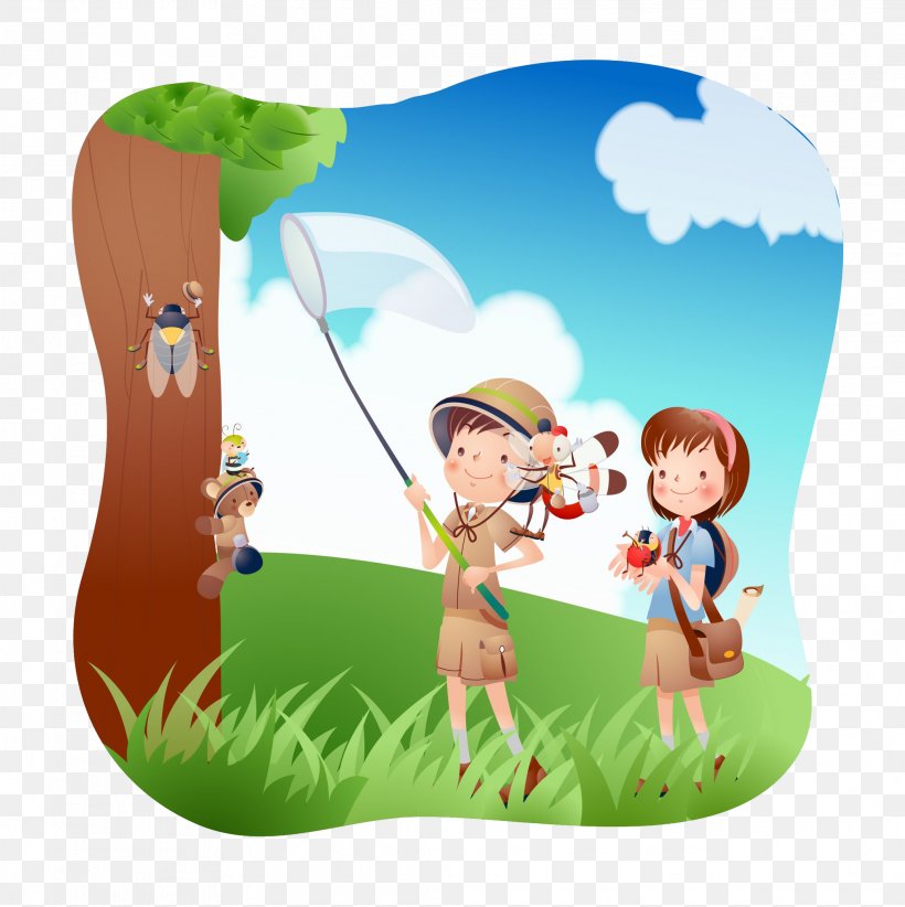 Happiness Summer Vacation Wallpaper, PNG, 2069x2076px, Happiness, Art, Cartoon, Child, Cicadidae Download Free