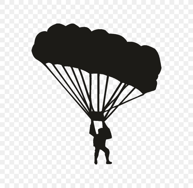 Parachute Parachuting Clip Art, PNG, 800x800px, Parachute, Black And White, Monochrome Photography, Parachuting, Silhouette Download Free