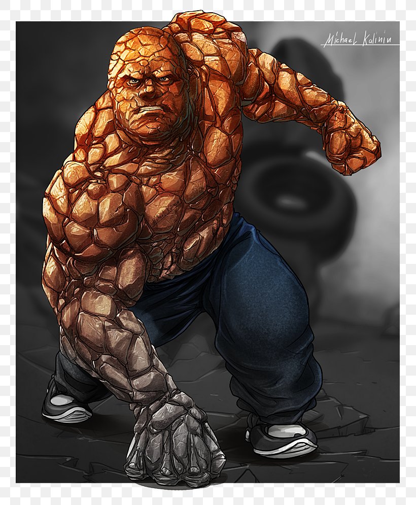 Thing YouTube Fantastic Four Drawing, PNG, 757x995px, 20th Century Fox, Thing, Aggression, Arm, Art Download Free