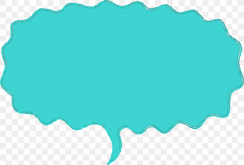 Aqua Turquoise Teal Line Turquoise, PNG, 3000x2032px, Thought Bubble, Aqua, Line, Paint, Speech Balloon Download Free