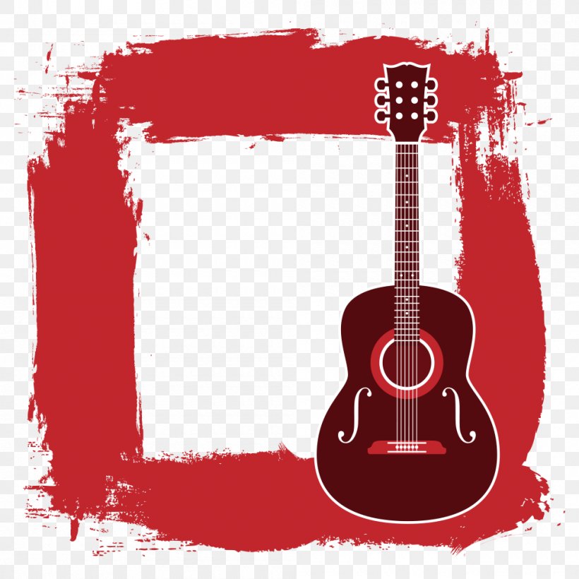 Guitar Amplifier Electric Guitar Acoustic Guitar, PNG, 1000x1000px, Watercolor, Cartoon, Flower, Frame, Heart Download Free