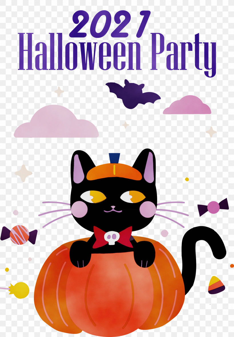 Pumpkin, PNG, 2089x3000px, Halloween Party, Biology, Cartoon, Cat, Catlike Download Free