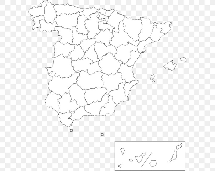 Provinces Of Spain Blank Map Globe, PNG, 605x650px, Spain, Area, Autonomous Communities Of Spain, Black And White, Blank Map Download Free