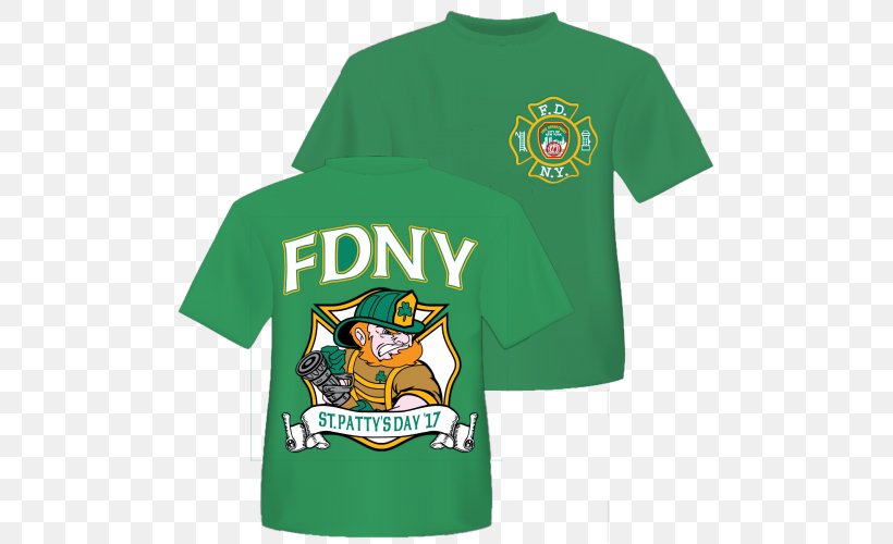 T-shirt New York City Fire Department Saint Patrick's Day Clothing, PNG, 500x500px, Tshirt, Active Shirt, Brand, Chicago Fire Department, Clothing Download Free