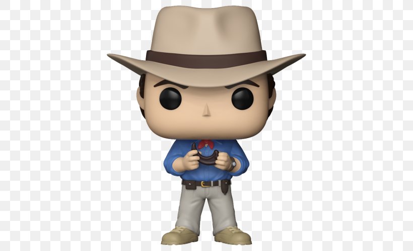 Alan Grant Ian Malcolm Velociraptor Funko Jurassic Park, PNG, 500x500px, Alan Grant, Action Figure, Action Toy Figures, Collectable, Cowboy Hat Download Free