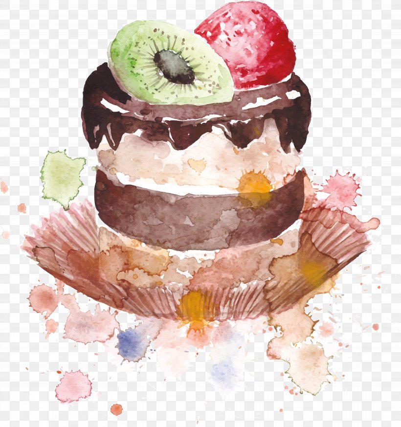 Cupcake Watercolor Painting Vector Graphics, PNG, 8401x8950px, Cupcake, Art, Baked Goods, Birthday Cake, Cake Download Free