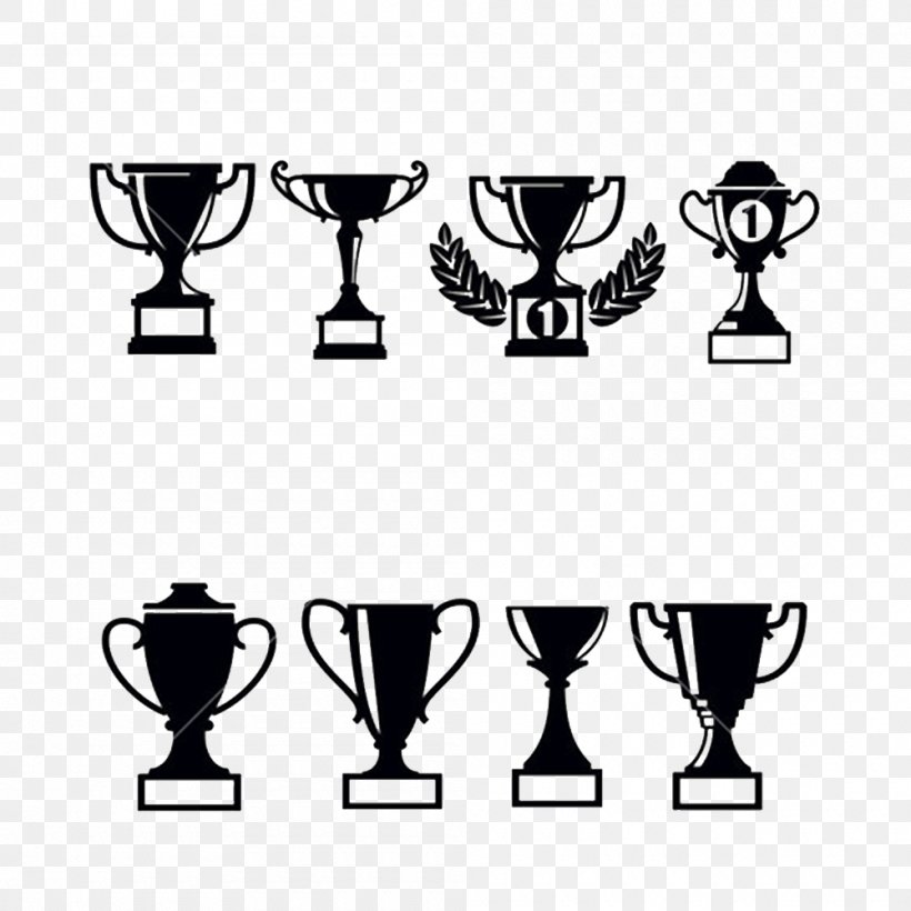 Trophy Award Clip Art, PNG, 1000x1000px, Award, Art, Black And White, Brand, Cup Download Free