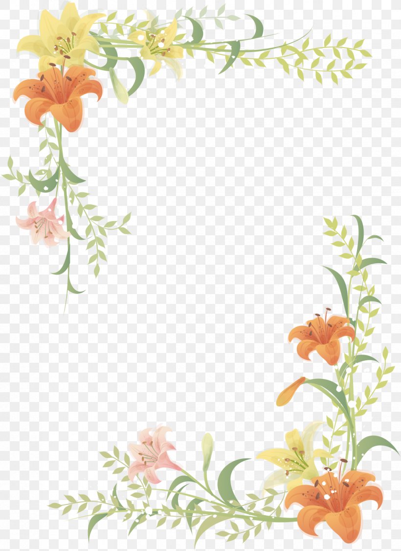 Floral Design Flower Picture Frame, PNG, 1212x1662px, Floral Design, Area, Border, Branch, Flora Download Free