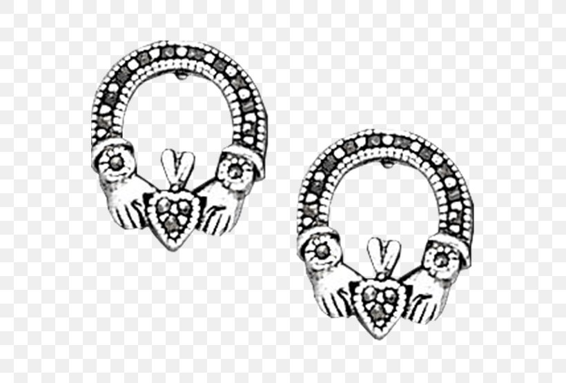 Earring Claddagh Ring Body Jewellery White Font, PNG, 555x555px, Earring, Black And White, Body Jewellery, Body Jewelry, Brand Download Free