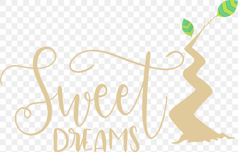 Logo Calligraphy Yellow Meter Flower, PNG, 2999x1920px, Sweet Dreams, Calligraphy, Dream, Flower, Happiness Download Free