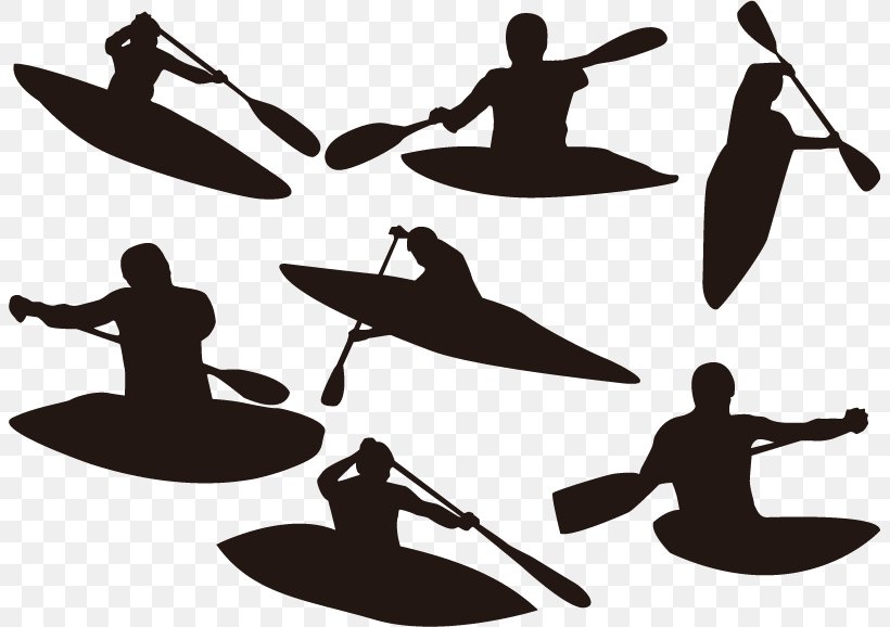 Silhouette Kayaking Canoeing, PNG, 803x578px, Silhouette, Black And White, Boat, Canoe, Canoeing Download Free