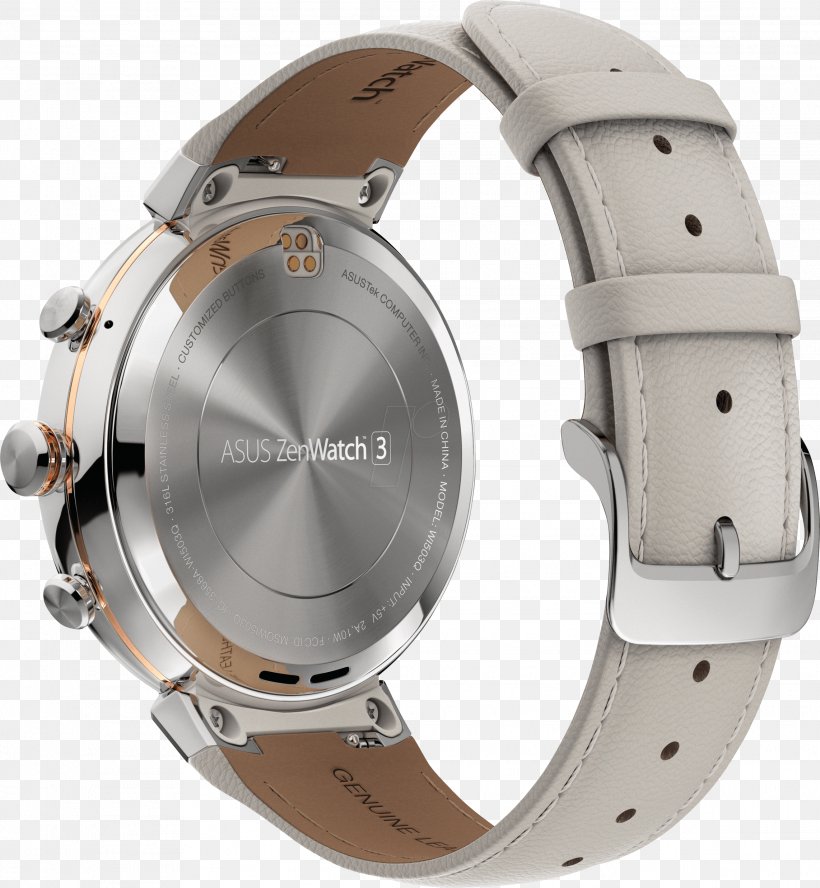ASUS ZenWatch 3 Smartwatch, PNG, 2284x2475px, Asus Zenwatch, Amoled, Asus, Asus Zenwatch 3, Beige Download Free